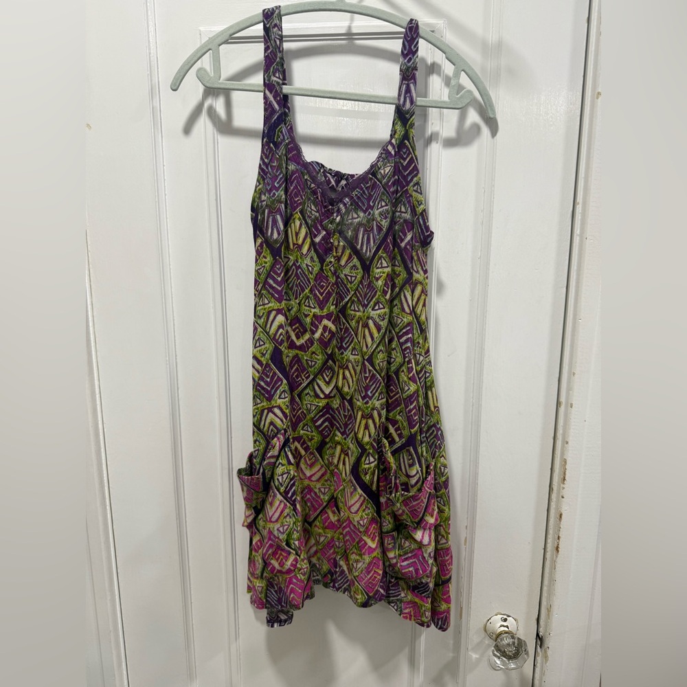 Free People Multicolor Geometric Pattern Dress NWOT - Picture 2 of 9